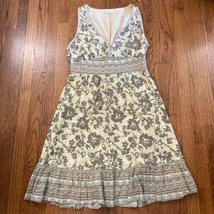 Paper Denim & Cloth Dress Cotton Lined Sleeveless Cream Floral Sundress Size 4